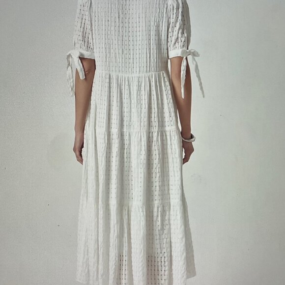 English Factory Gingham Tiered Midi Dress XS - Picture 10 of 11